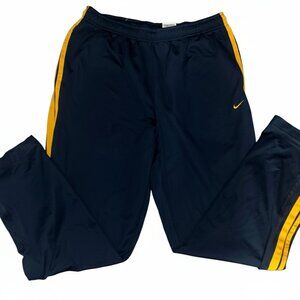 Vintage 1990s/Y2K Nike Men’s Blue and Yellow Track Pants with Ankle Zip
